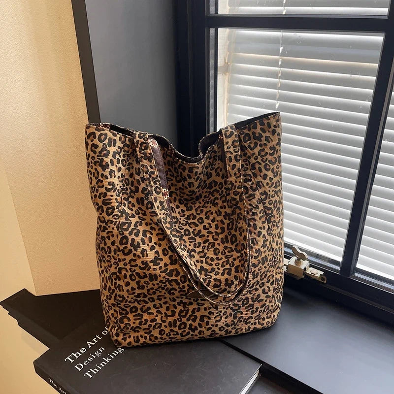 Women's Leopard Print Tote Bag – Large Capacity Shoulder Bag