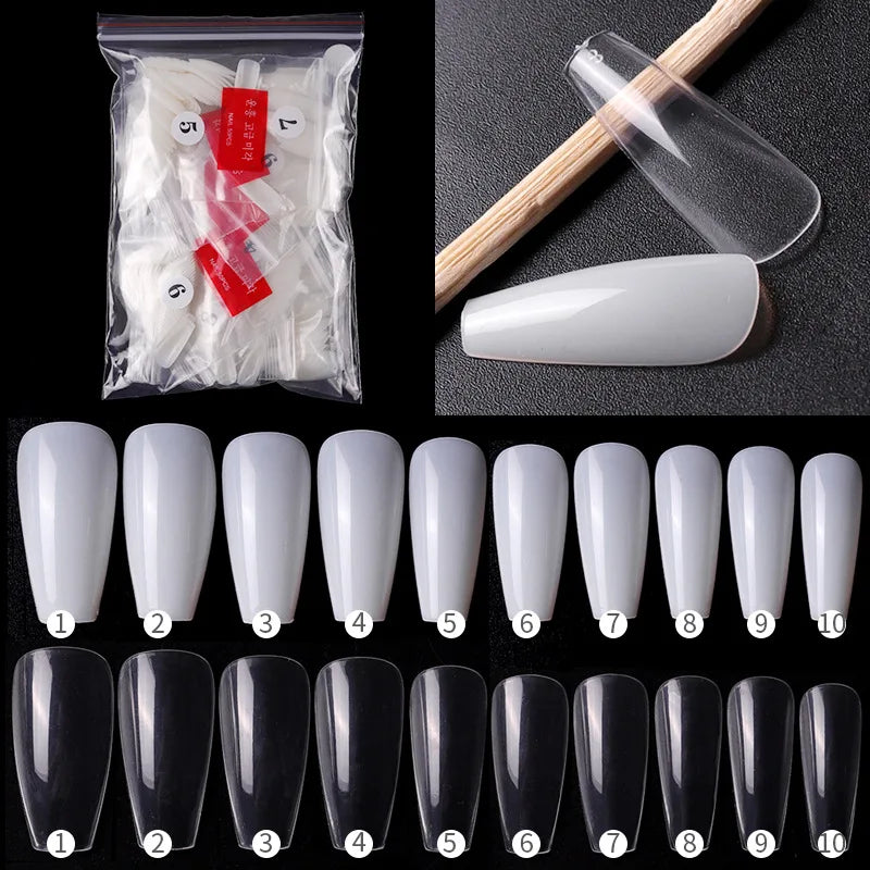 500pcs French Press-On Fake Nails – Full Coverage Acrylic Nail Set