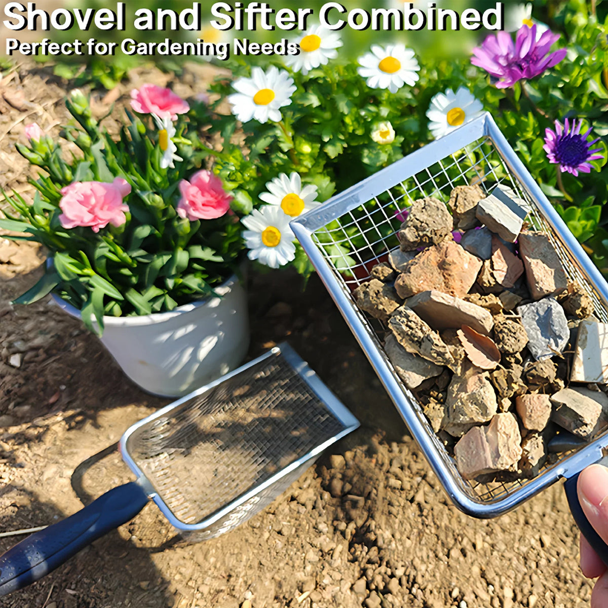 Stainless Steel Sifting Shovel – Garden, Beach & Cat Litter