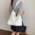 Korean Minimalist Star Canvas Tote Bag – Large Shoulder Bag
