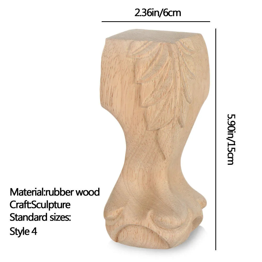 Vintage European Wood Carved Furniture Legs & Cabinet Feet