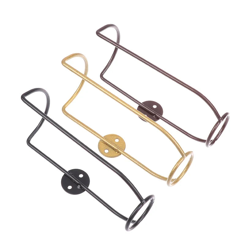 Wall-Mounted Iron Wine & Champagne Bottle Holder Shelf
