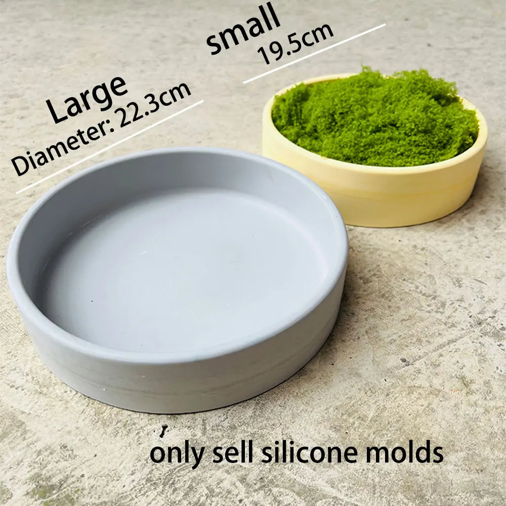 Silicone Mold for Round Concrete Planter & Candle Vessel
