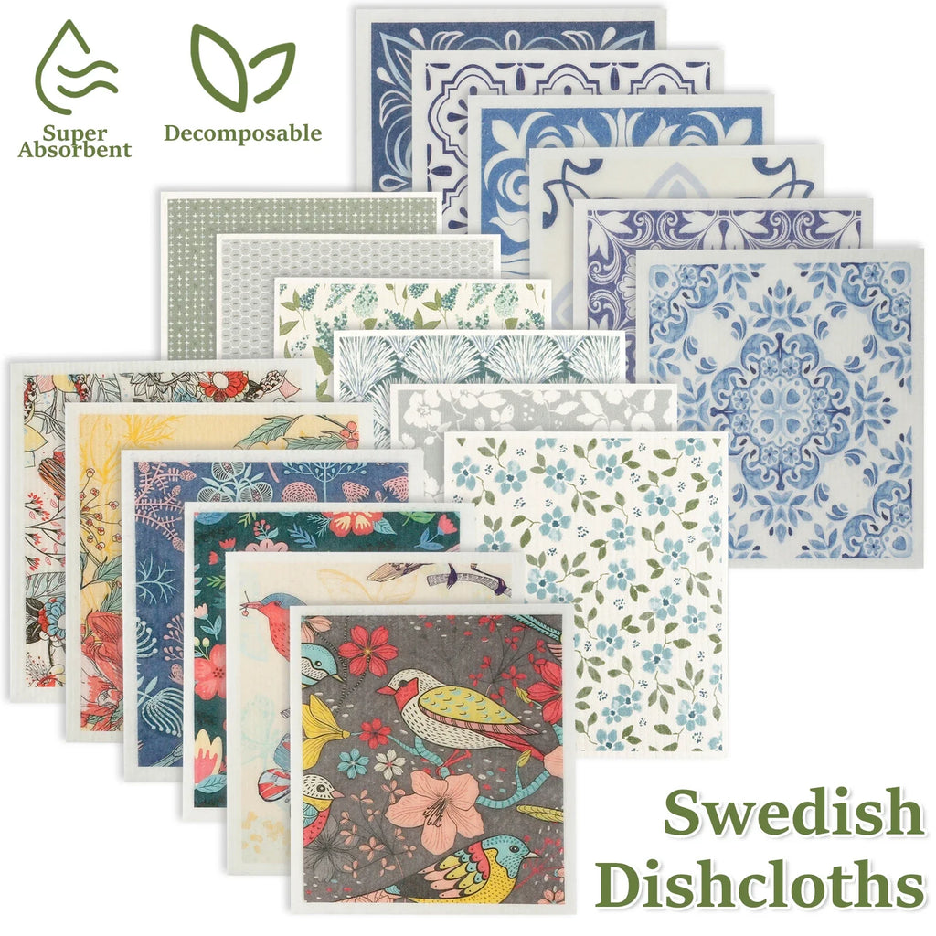 Swedish Dishcloths Set – Absorbent Reusable Kitchen Dish Rags
