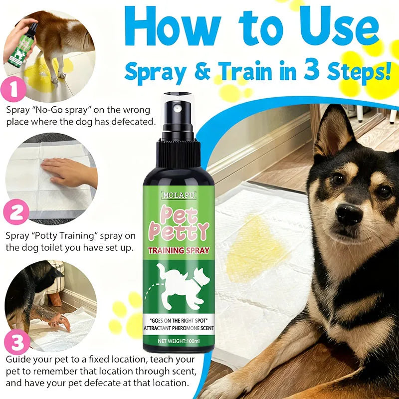 Pet Toilet Training Spray – Pheromone Guide for Dogs & Cats
