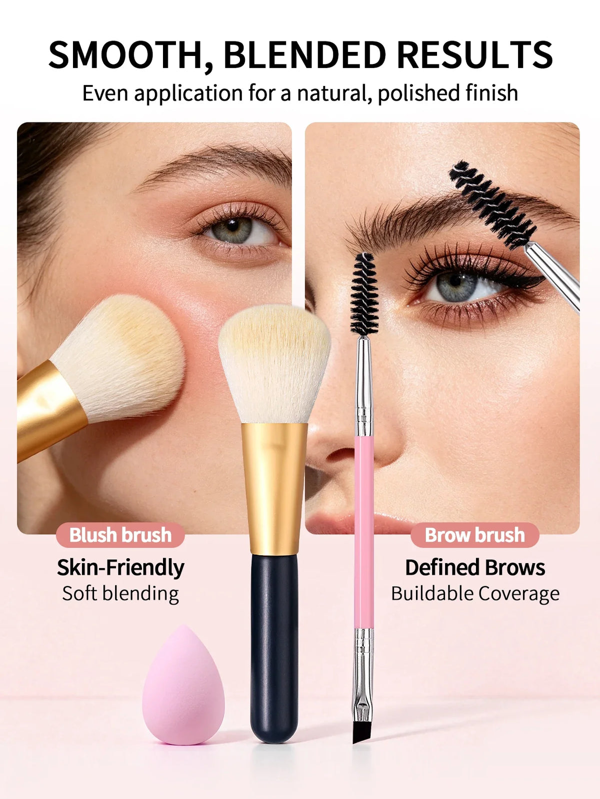 3-Piece Makeup Brush Set – Blush, Lash & Eyebrow Brushes