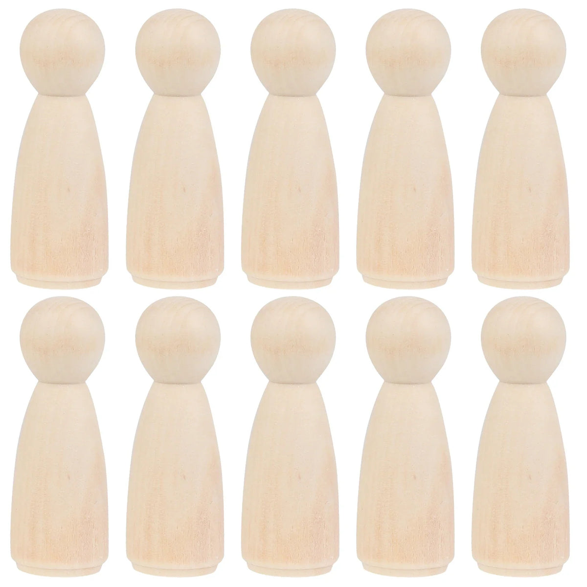 Wooden Peg Dolls Unpainted Unfinished DIY Figures 5/10/20 Pcs