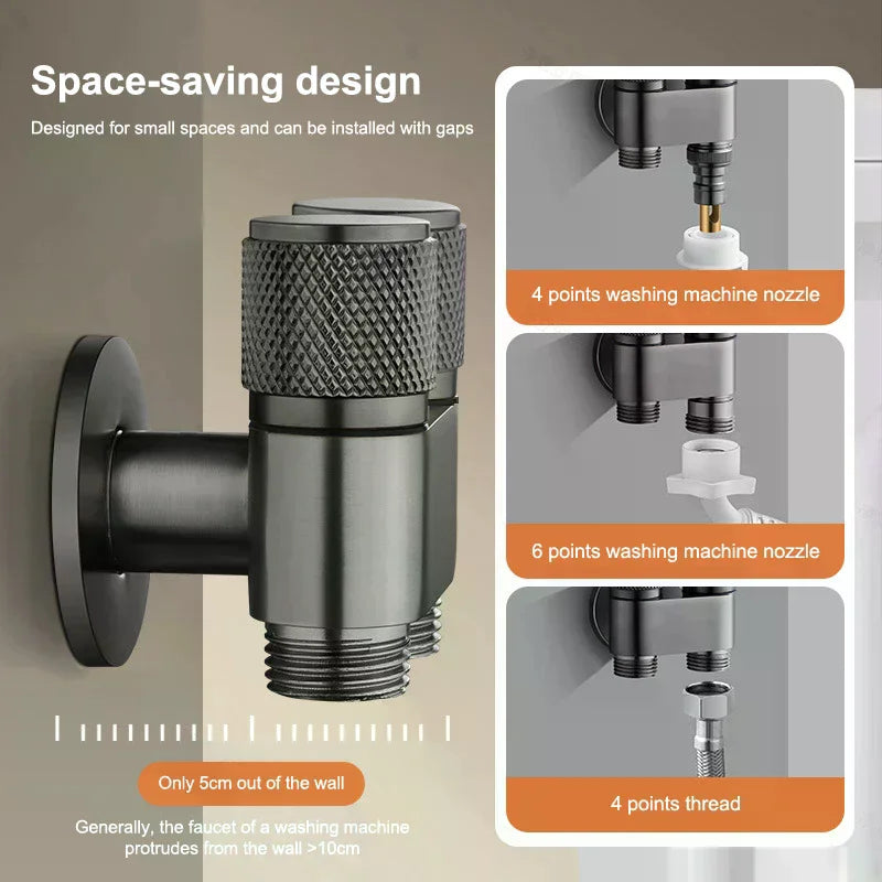 Stainless Steel 1-Inlet 2-Outlet Water Diverter Corner Valve
