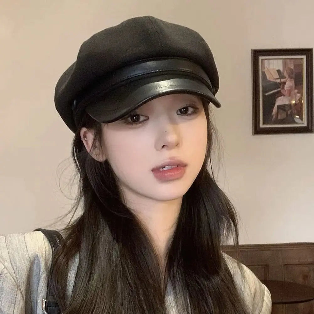 Women's Winter Beret Hat – Vintage Newsboy Pumpkin Panama Cap