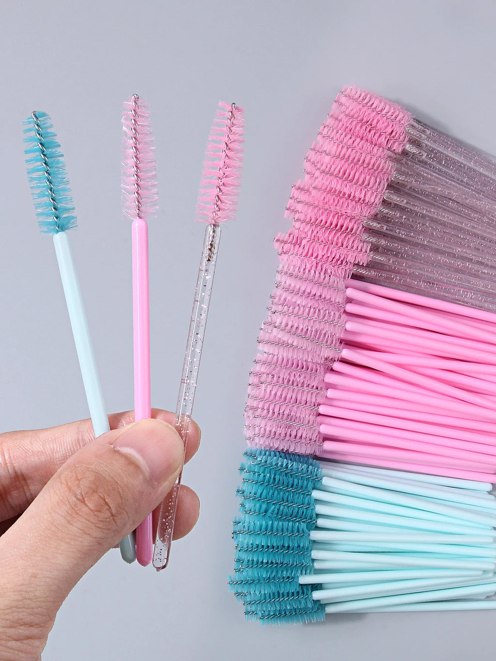 50/150Pcs Disposable Mascara Wands Spoolies – Crystal Handle