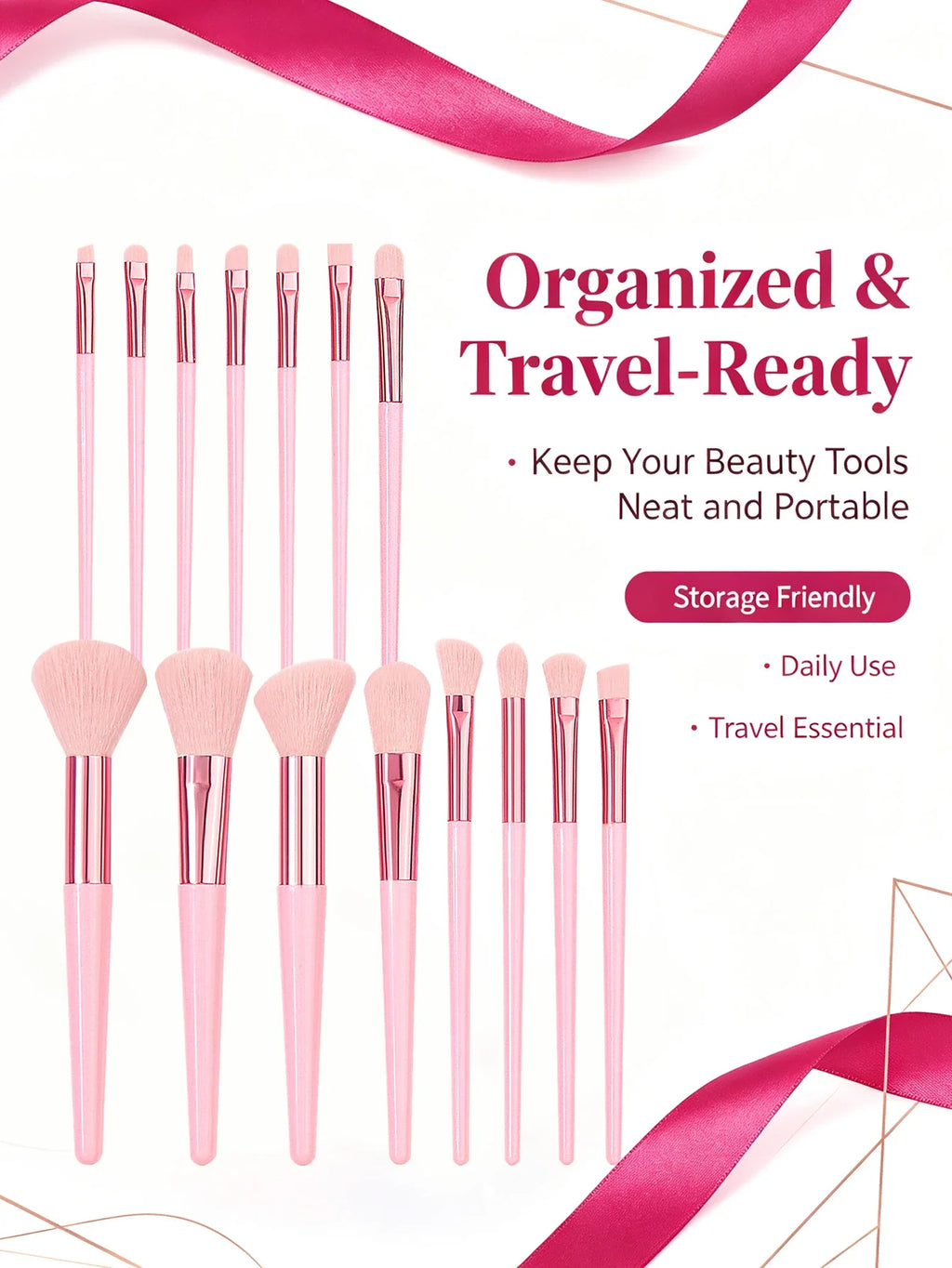 19-Piece Makeup Brush Set with Sponge – Full Beauty Kit