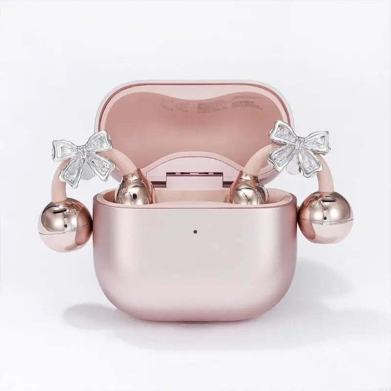 Silver Bow Ear Clip Charms for Freeclip Earbuds – 1 Pair