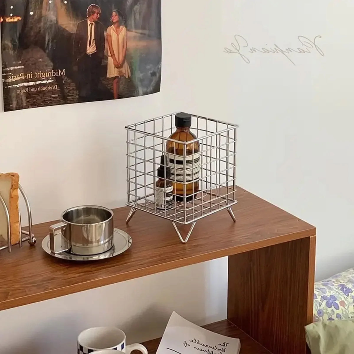 Iron Storage Basket – Kitchen, Desktop & Cosmetic Organizer