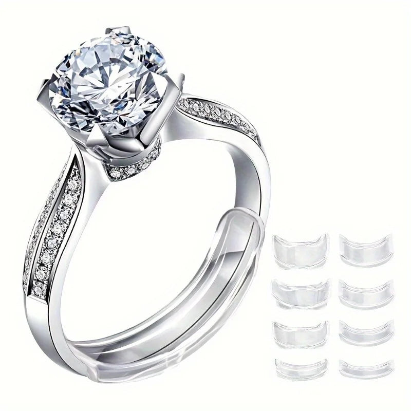 Silicone Ring Size Adjuster Set – 8 Clear Ring Resizers