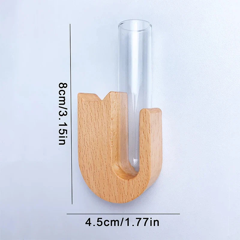 Cat Whisker Vase Fridge Magnet – Wood & Glass Pet Keepsake
