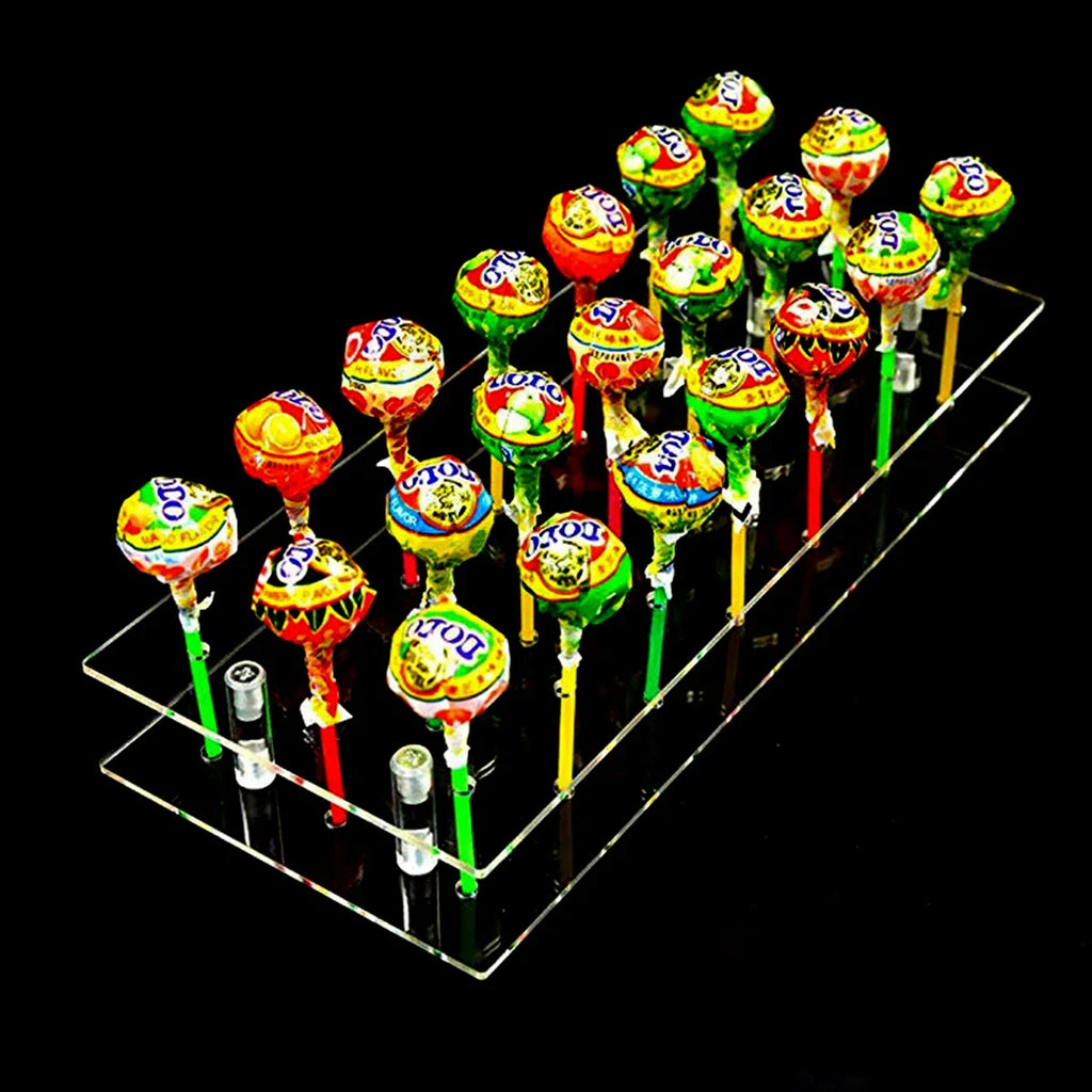 Acrylic Lollipop Stand 20/21-Hole Transparent Candy Display