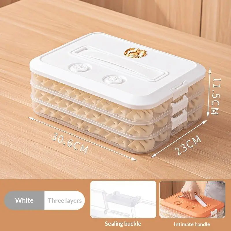 Stackable Dumpling Storage Containers with Airtight Lids 1-4 Layers