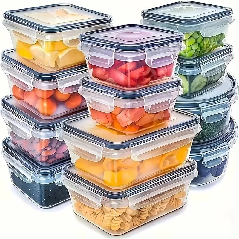 4-Piece Clear Food Storage Containers with Snap Lids