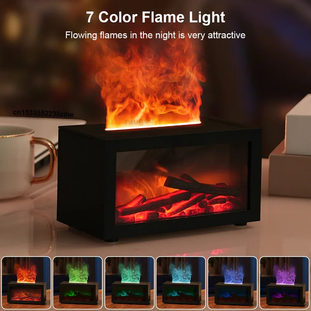 Flame Aroma Diffuser & USB Humidifier – 7 LED Colors | Raugee