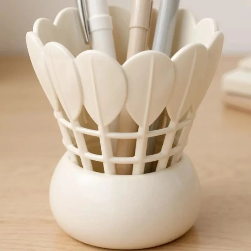 Badminton Shuttlecock Pen Holder | Hollow Desk Organizer Cup