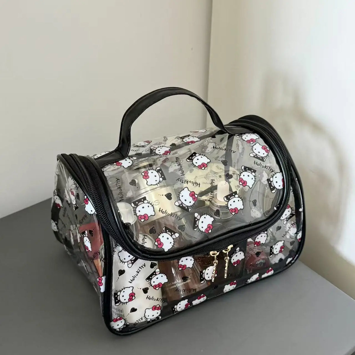 Sanrio Hello Kitty Transparent Makeup Bag – Large Travel Organizer