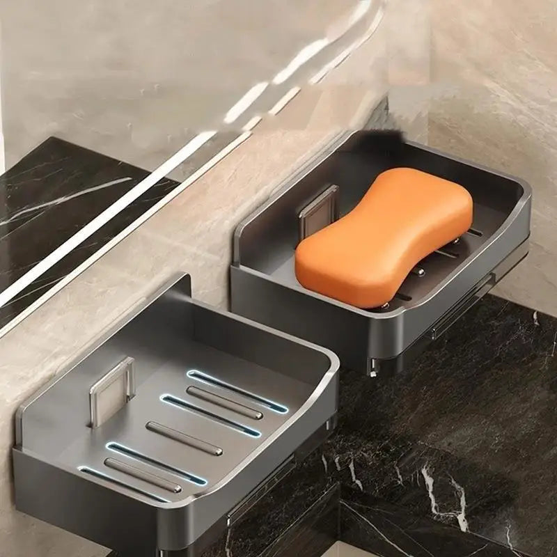 No-Drill Wall Mounted Soap Dish with Self-Draining Tray