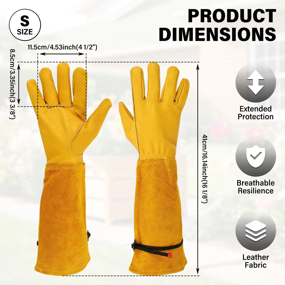 Toorise Long Leather Gardening Gloves – Thorn Proof, Elbow