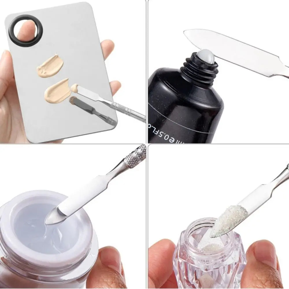 Stainless Steel Makeup Mixing Spatula | Pigment Blending Stick