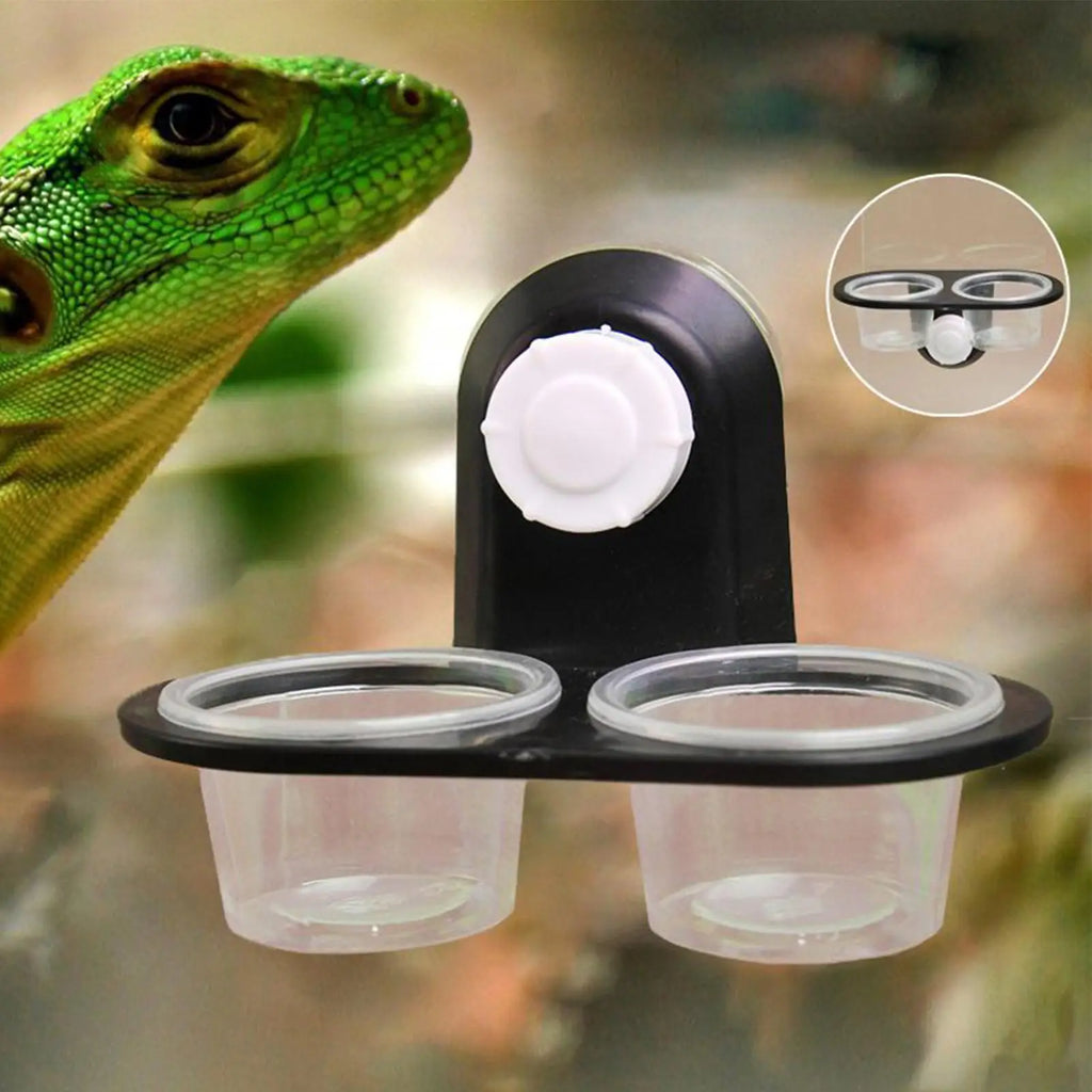 Gecko Feeding Dish & Dispenser with 4 Cups | Reptile Food Tray