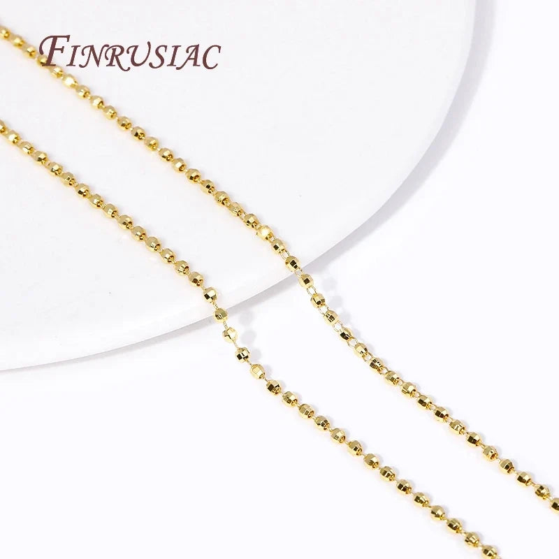 18K Gold Plated Brass 2MM Ball Chain – DIY Jewelry Making