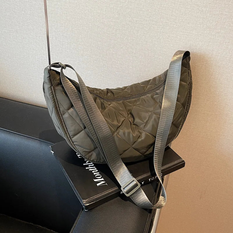 Waterproof Quilted Crossbody Bag | Large Capacity Dumpling Bag