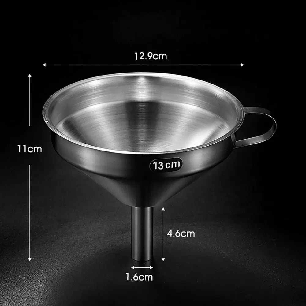 Wide Mouth Stainless Steel Funnel with Detachable Filter