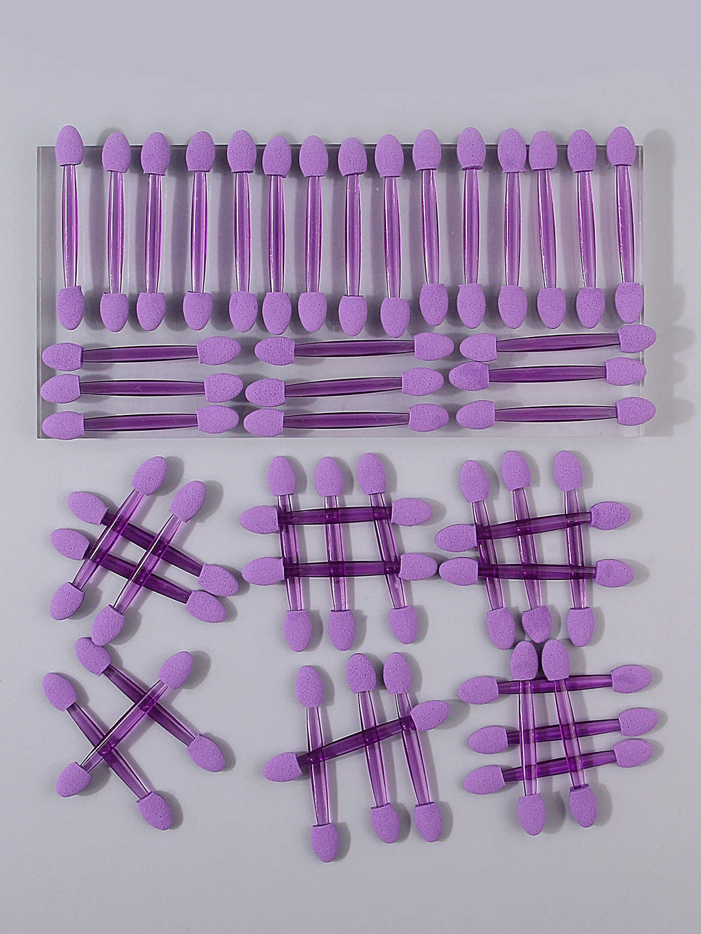 50pcs Double-Headed Sponge Eyeshadow Applicator Sticks | Reusable