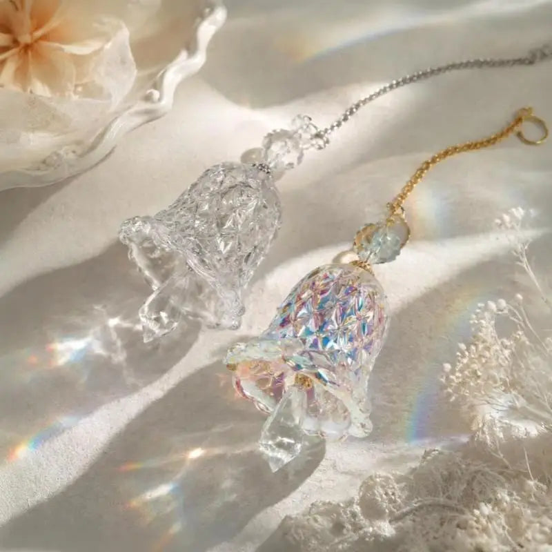 Crystal Glass Bell Wind Chime Prism Suncatcher Boho Decor