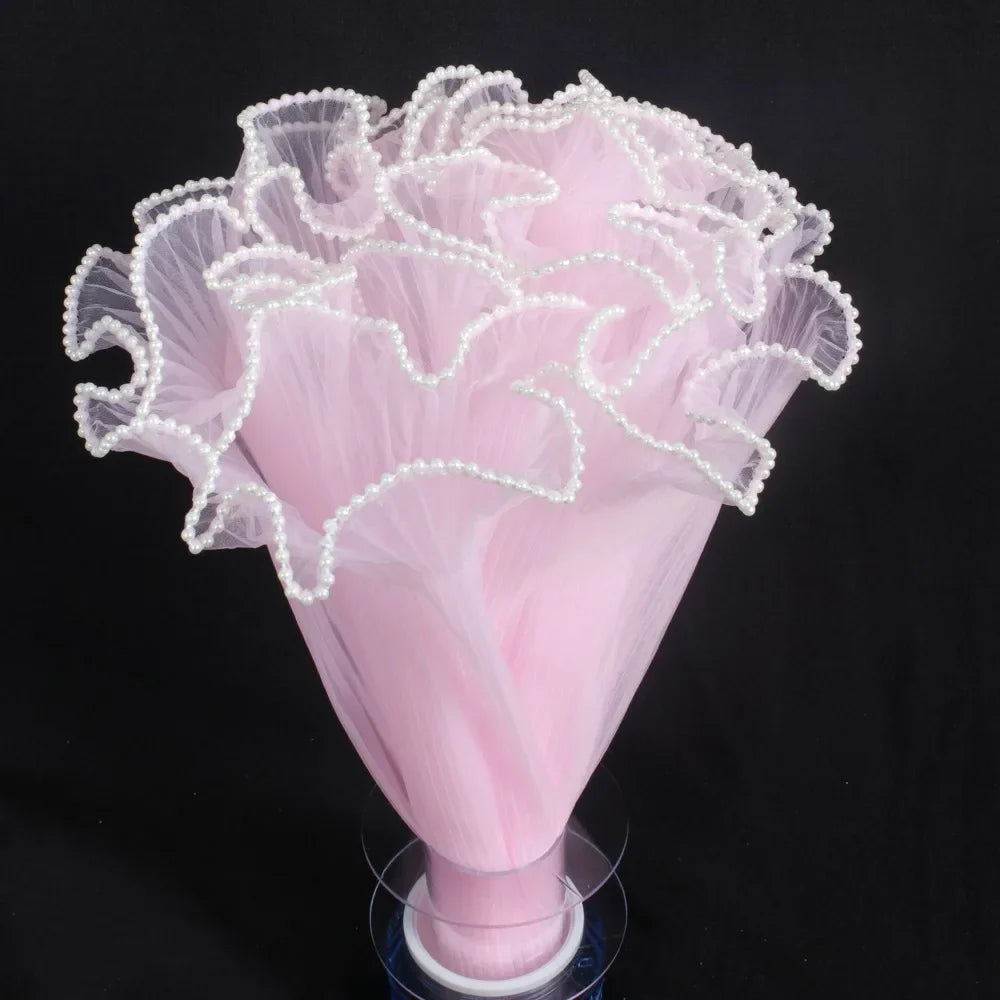 Pearl Wave Mesh Flower Bouquet Wrapping Yarn 28cm x 4 Yards