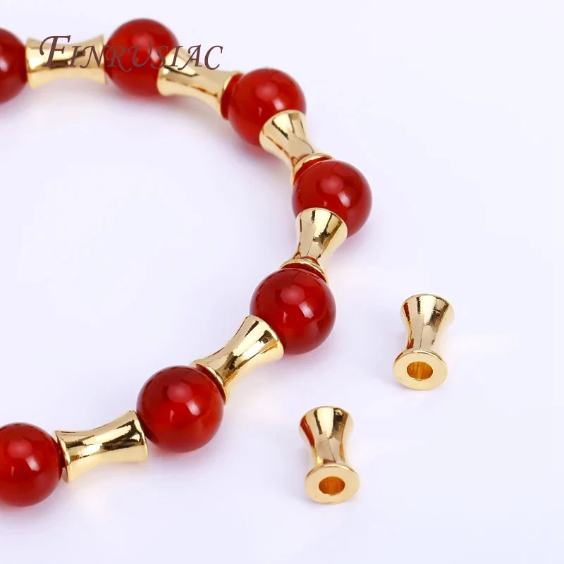 Gold Plated Brass Tube Spacer Beads 4×6mm | DIY Jewelry Making
