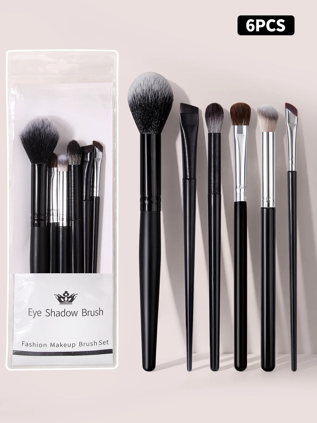 6-Piece Eye Makeup Brush Set – Blending, Brow & Liner Kit