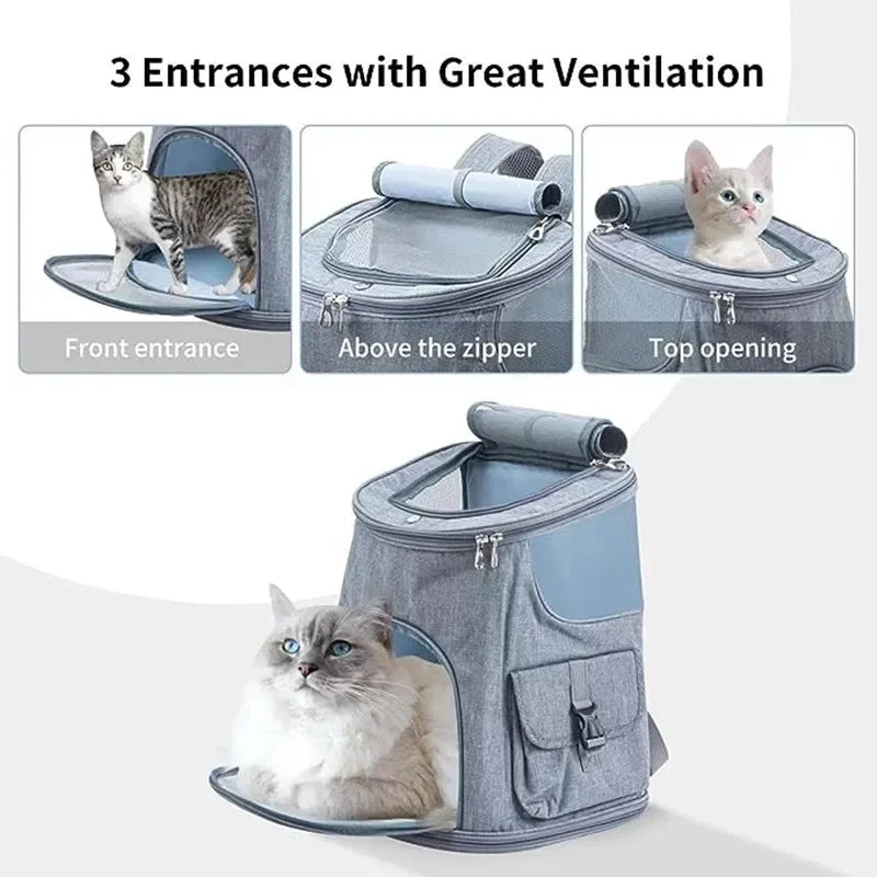Breathable Pet Travel Backpack with Side Pockets | Hiking