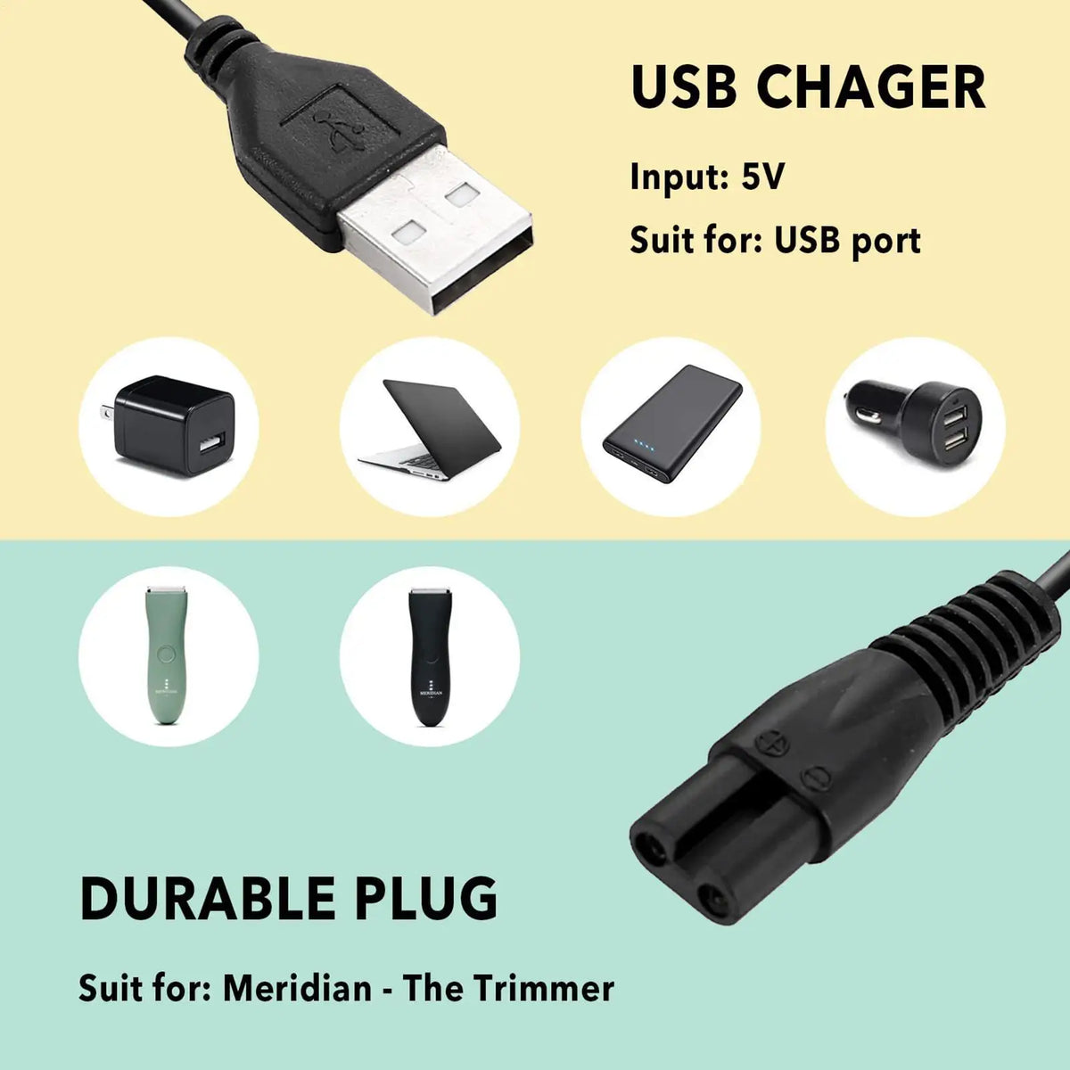 Replacement Charger Cable for Meridian Electric Shaver