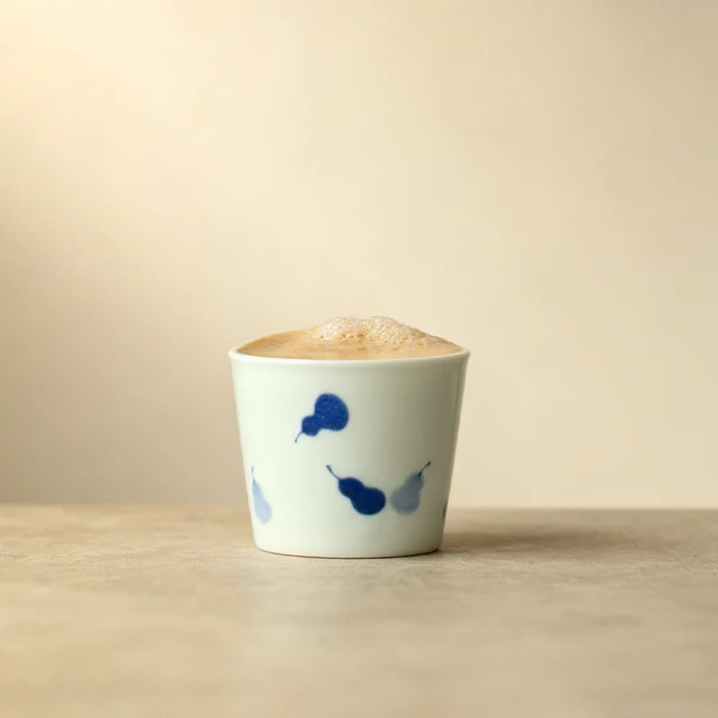 Blue & White Gourd Ceramic Latte Cup | Chinese Style