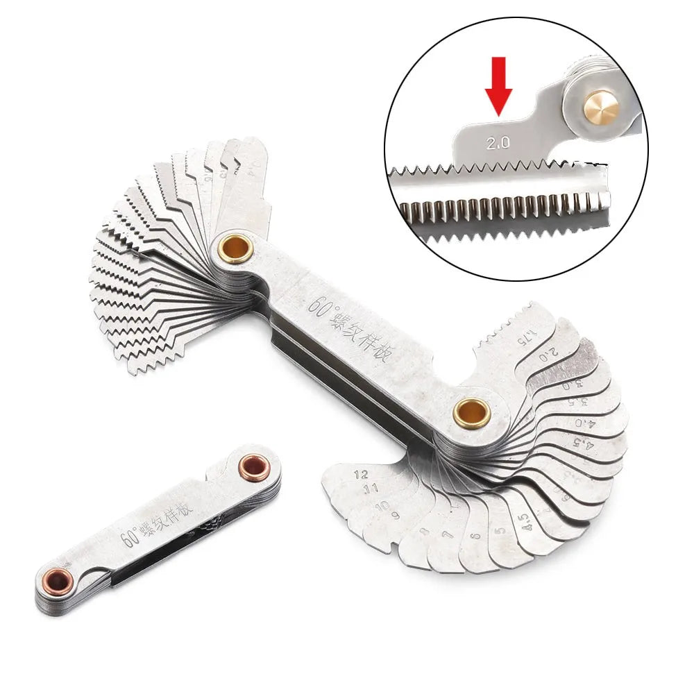 Thread Pitch Gauge Set – 55° & 60° Metric Imperial Screw Tool