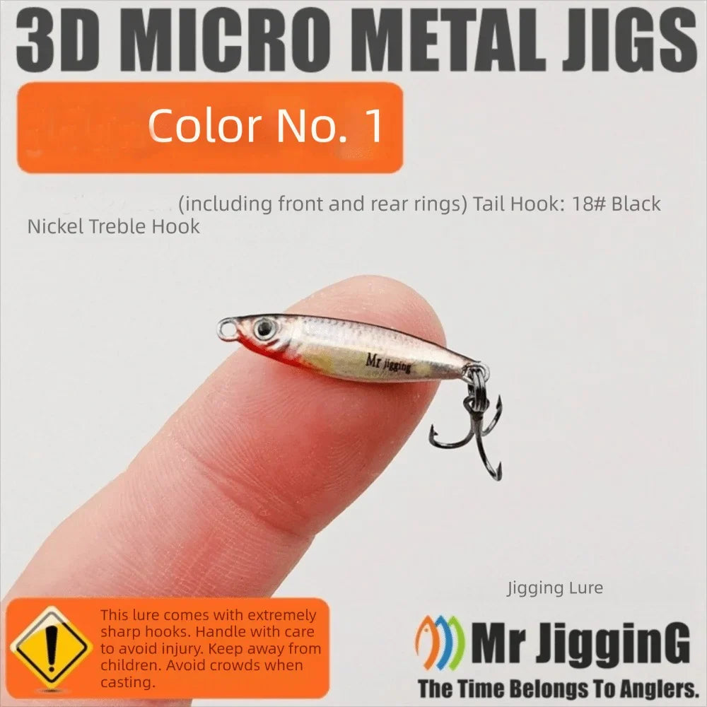 Micro Metal Jig Spoon Lure 1.5g 3g 5g – 3D Cast Fishing Bait