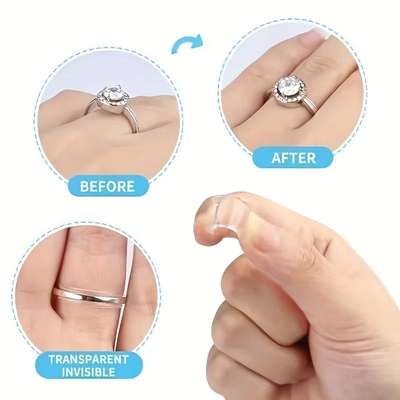 Silicone Ring Size Adjuster Set – 8 Clear Ring Resizers