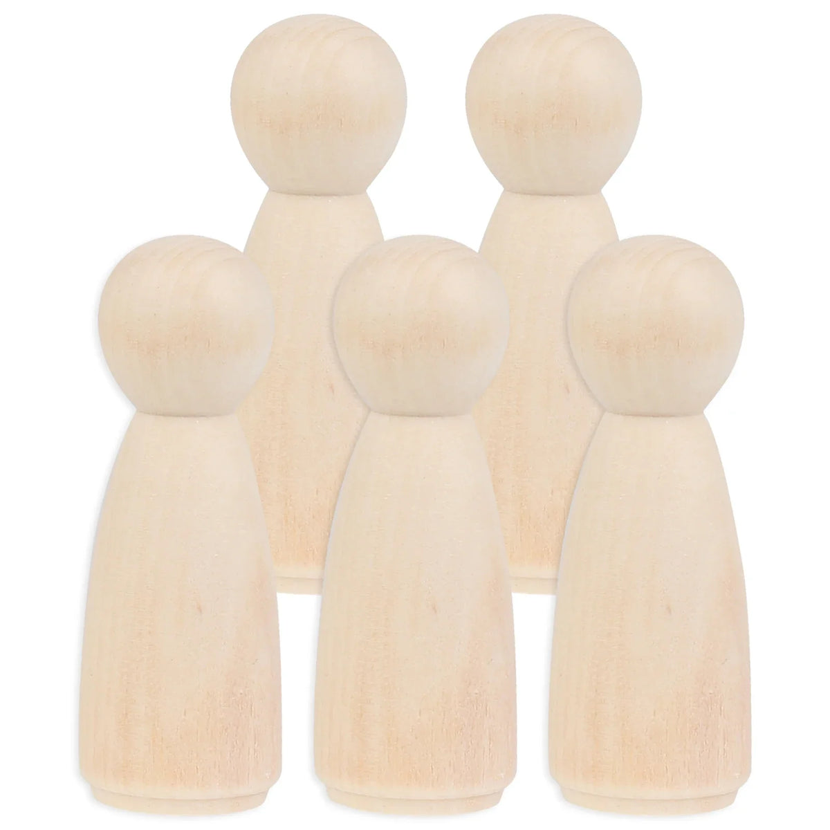 Wooden Peg Dolls Unpainted Unfinished DIY Figures 5/10/20 Pcs