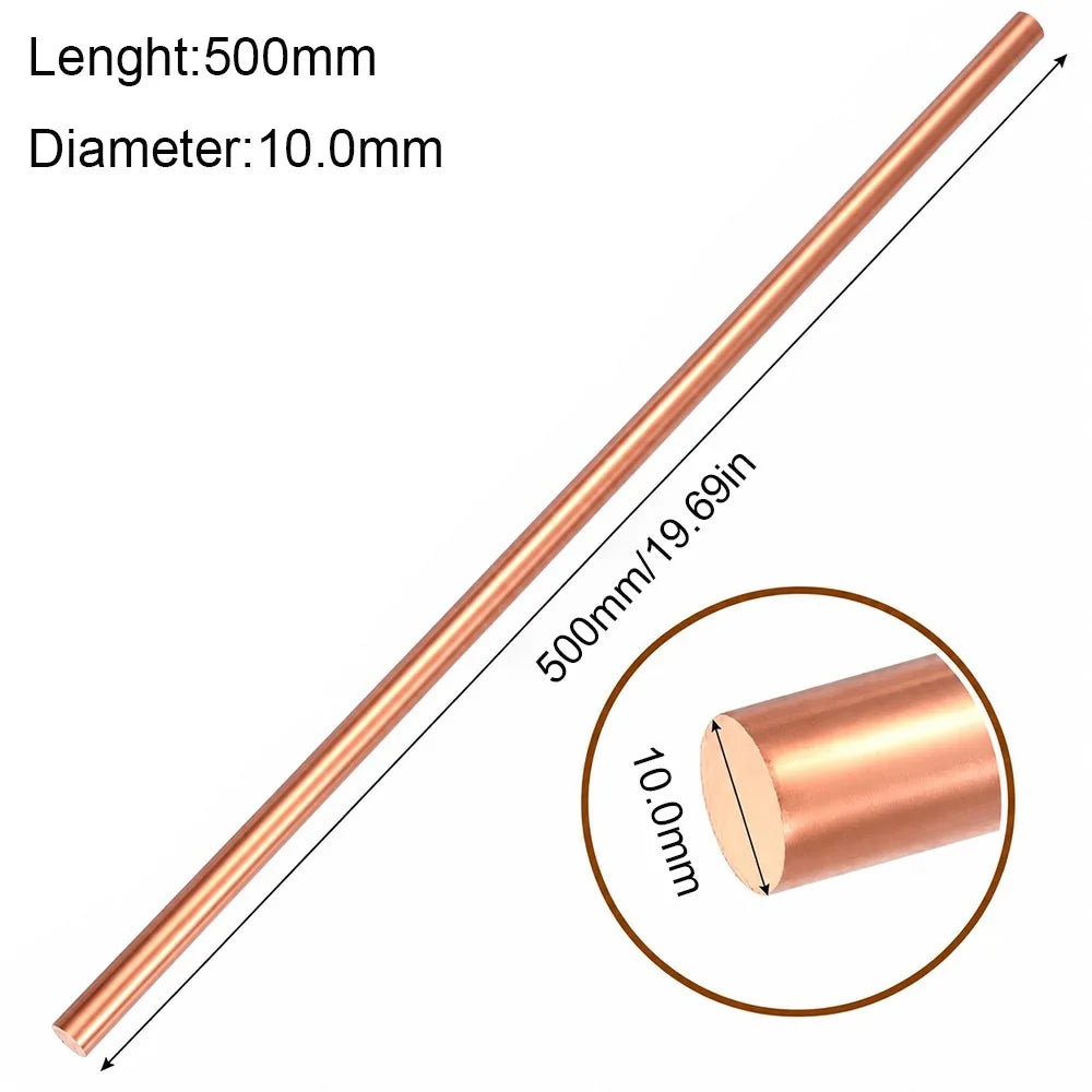T2 Copper Round Bar Rod 2–10mm Diameter 500mm | DIY Metal
