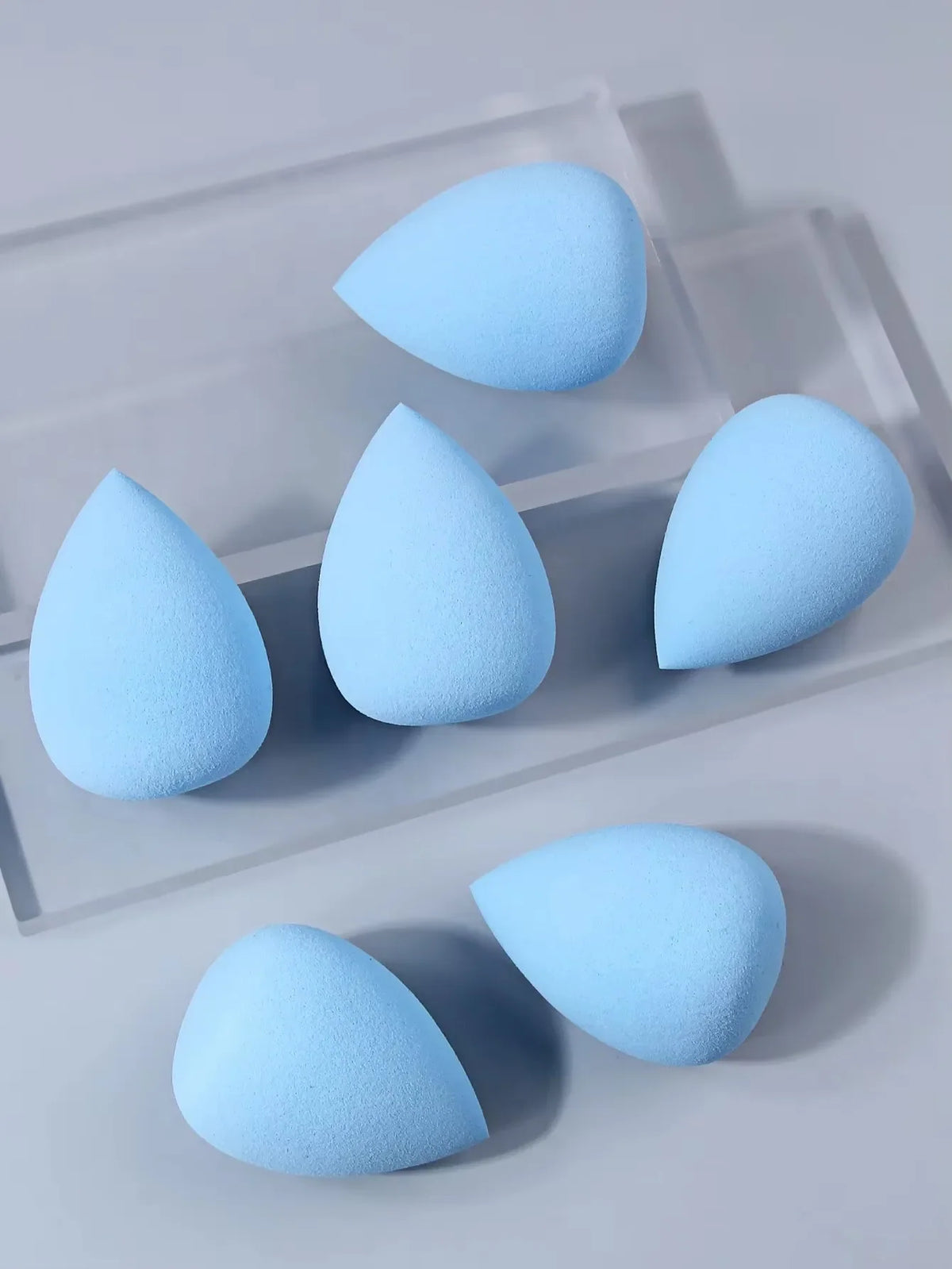 Blue Teardrop Makeup Puff Set – 6 Pc Non-Latex Sponges
