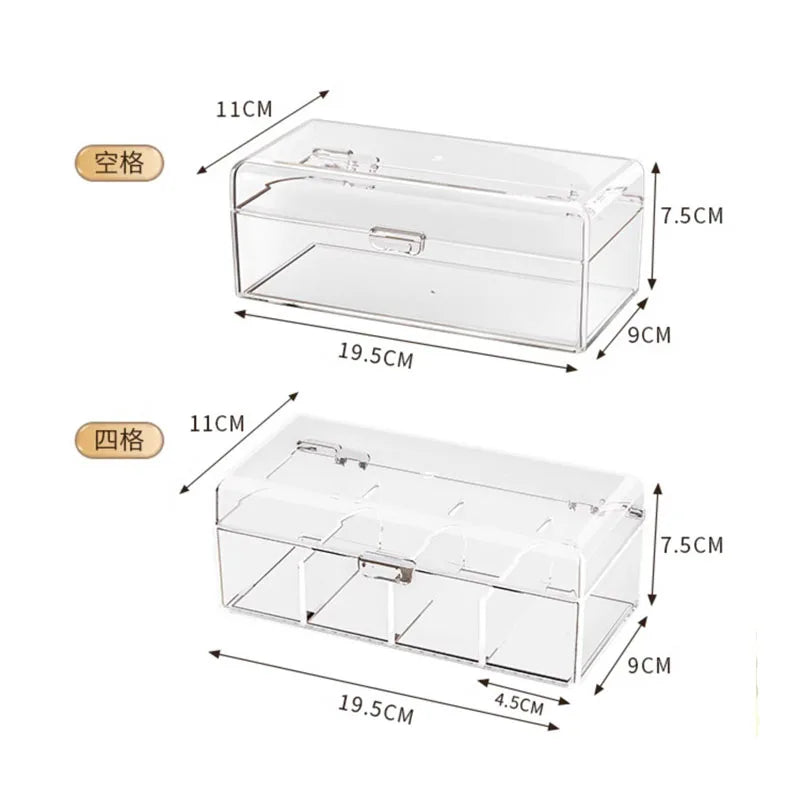 Clear Stackable Acrylic Makeup Organizer Box with Dustproof Lid
