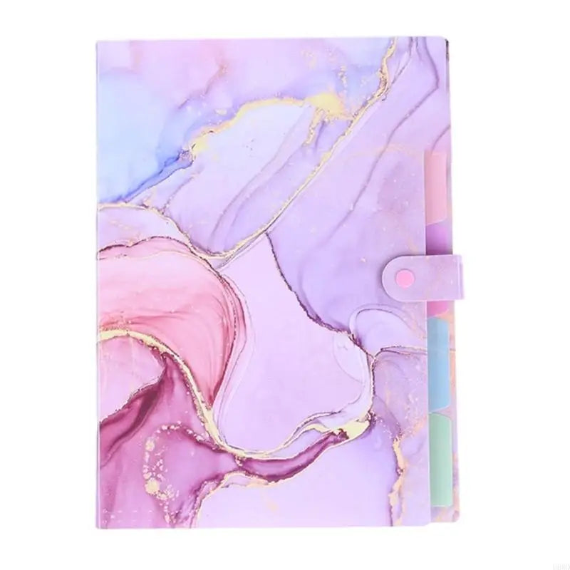 Plastic File Folder with Button Closure & Divider Sections
