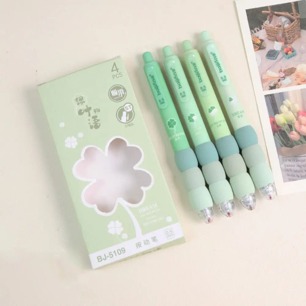 Soft Touch Gel Pens 0.5mm Black Ink – 4-Pack Set