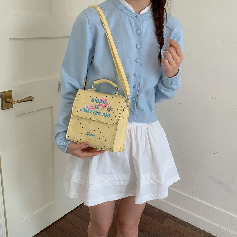 Mint Green Polka Dot Mini Backpack for Women | Travel Bag